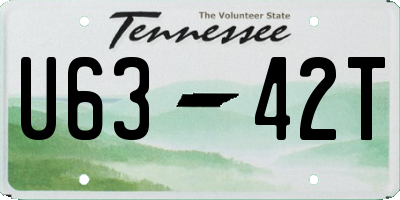 TN license plate U6342T