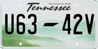TN license plate U6342V