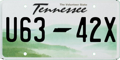 TN license plate U6342X