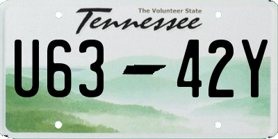 TN license plate U6342Y