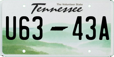 TN license plate U6343A