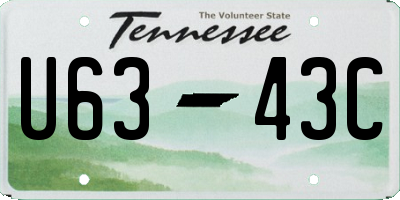 TN license plate U6343C