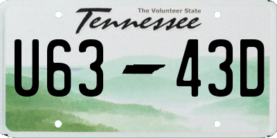 TN license plate U6343D