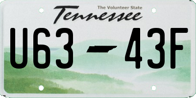 TN license plate U6343F