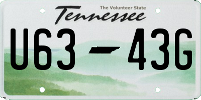 TN license plate U6343G