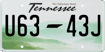 TN license plate U6343J
