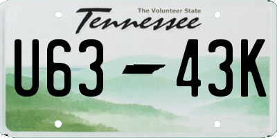 TN license plate U6343K