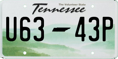 TN license plate U6343P