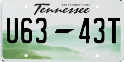 TN license plate U6343T