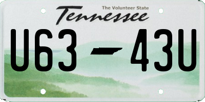 TN license plate U6343U