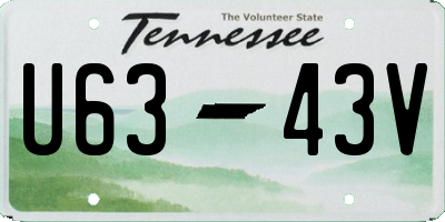 TN license plate U6343V