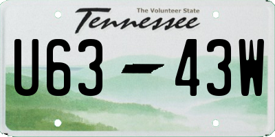 TN license plate U6343W