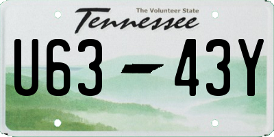 TN license plate U6343Y