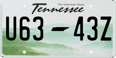 TN license plate U6343Z