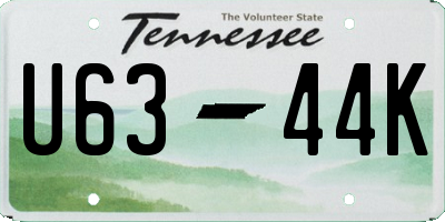 TN license plate U6344K