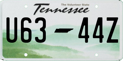 TN license plate U6344Z