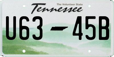 TN license plate U6345B