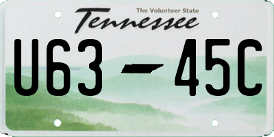 TN license plate U6345C