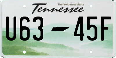 TN license plate U6345F