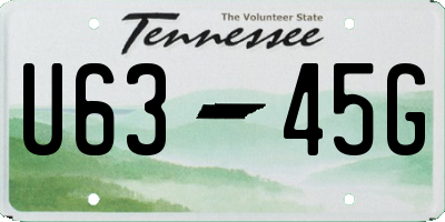 TN license plate U6345G