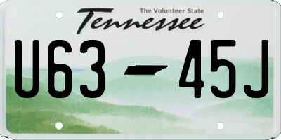 TN license plate U6345J