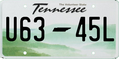 TN license plate U6345L