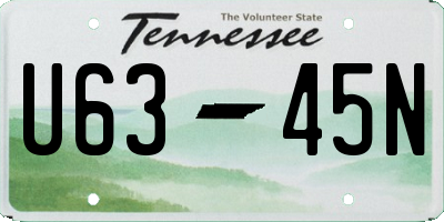 TN license plate U6345N