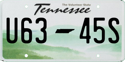 TN license plate U6345S