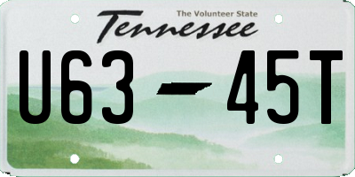 TN license plate U6345T