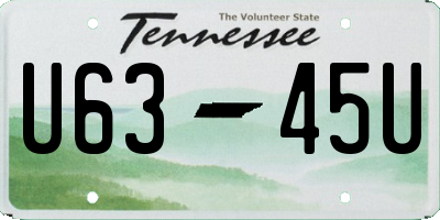TN license plate U6345U