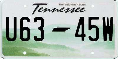 TN license plate U6345W