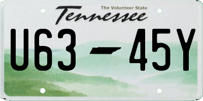 TN license plate U6345Y