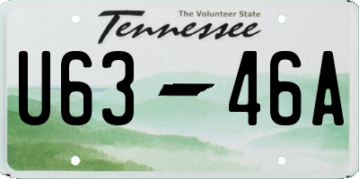 TN license plate U6346A