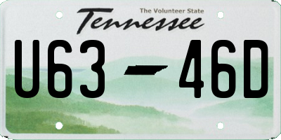 TN license plate U6346D