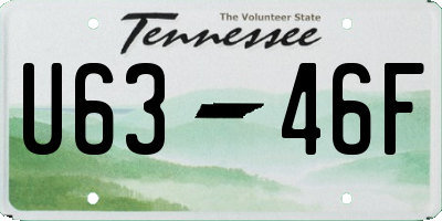 TN license plate U6346F