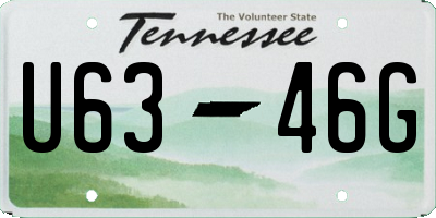 TN license plate U6346G