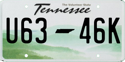 TN license plate U6346K