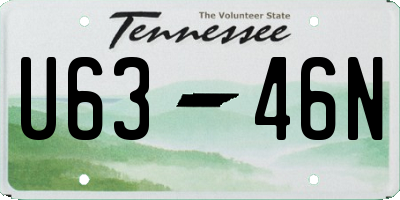 TN license plate U6346N
