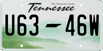 TN license plate U6346W