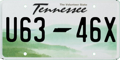TN license plate U6346X