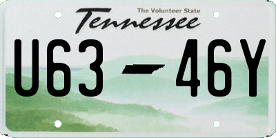 TN license plate U6346Y