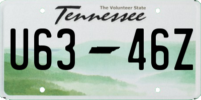 TN license plate U6346Z