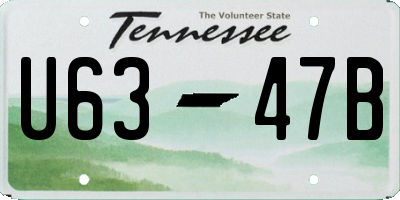 TN license plate U6347B