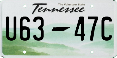 TN license plate U6347C