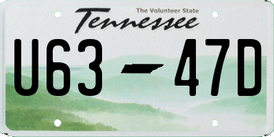 TN license plate U6347D