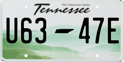 TN license plate U6347E