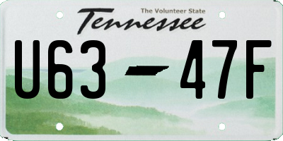 TN license plate U6347F