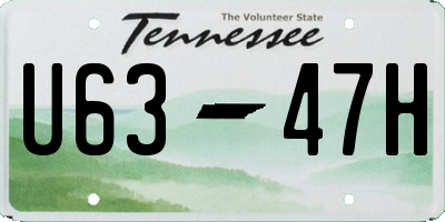 TN license plate U6347H