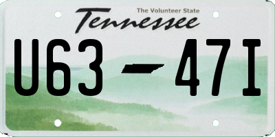 TN license plate U6347I