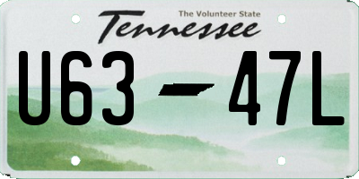 TN license plate U6347L